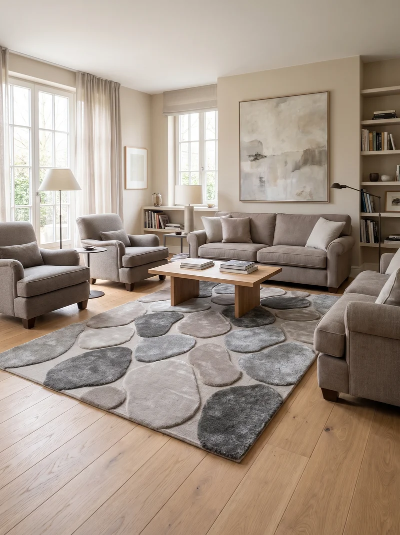 Tapis Viscose & Laine Gris - Pietra