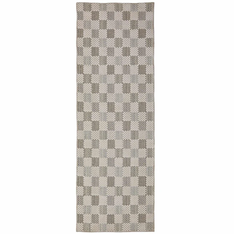 Tapis de couloir lavable MUTED CHECKERBOARD