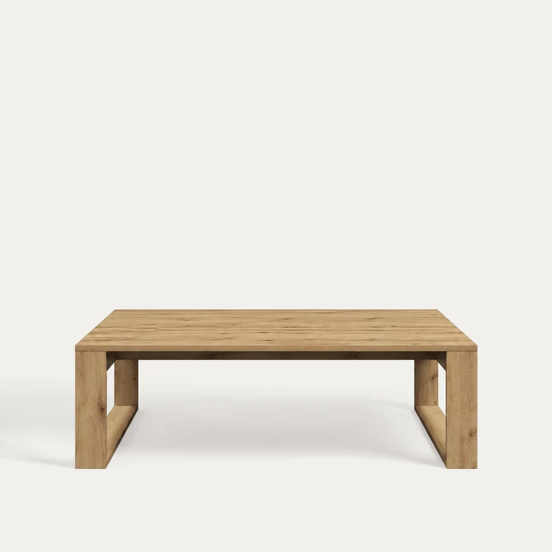 Table Basse Carrée Effet Chêne – Volume Minimaliste et Finition Naturelle