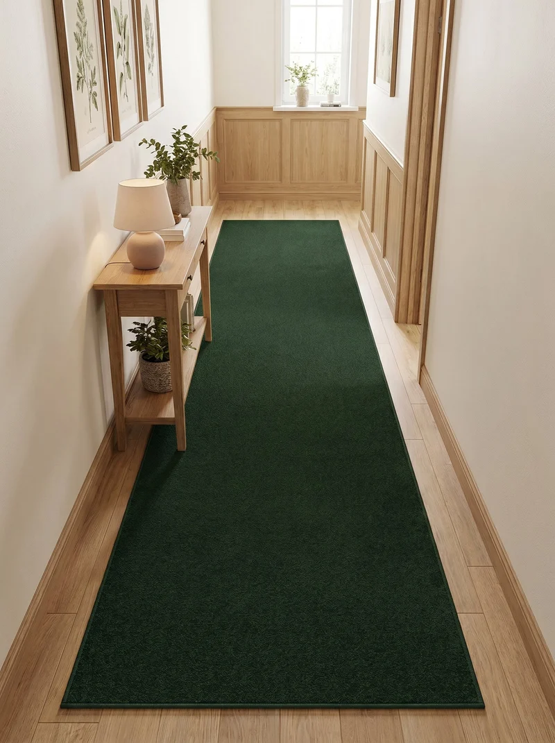 Tapis de Couloir Uni Vert - Dante