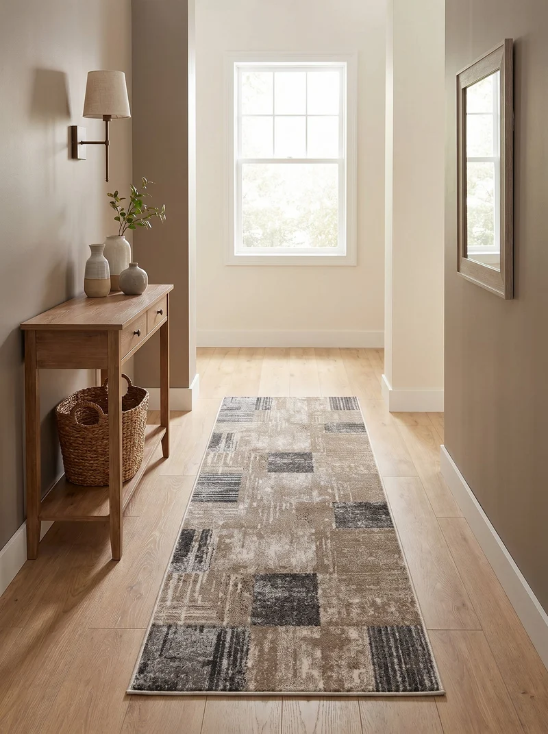 Tapis de Couloir Vintage Marron et Beige - Torino