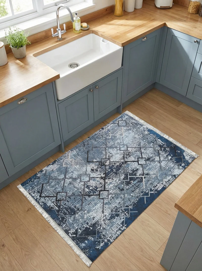 Tapis Cuisine Vintage Bleu - Vertigo