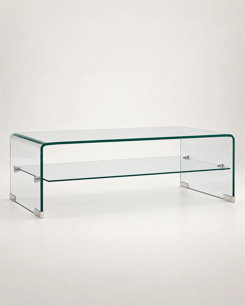 Table basse en Verre Trempé – Transparence Sculpturale et Minimaliste