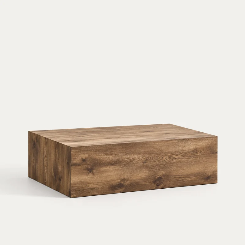Table basse Rectangulaire Effet Bois – Lignes Brutes et Contemporaines