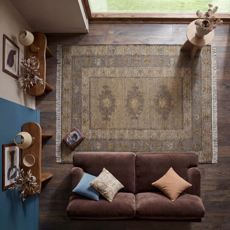 Tapis en jute et laine AVENA VINTAGE