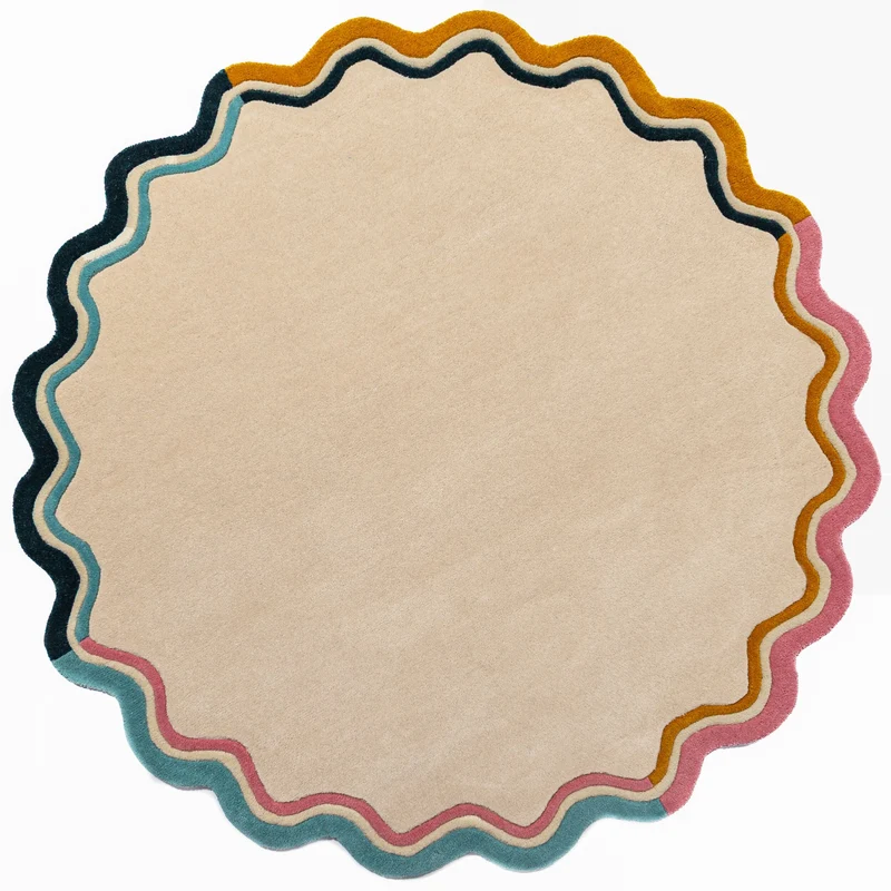 Tapis en laine rond LOIS SCALLOP