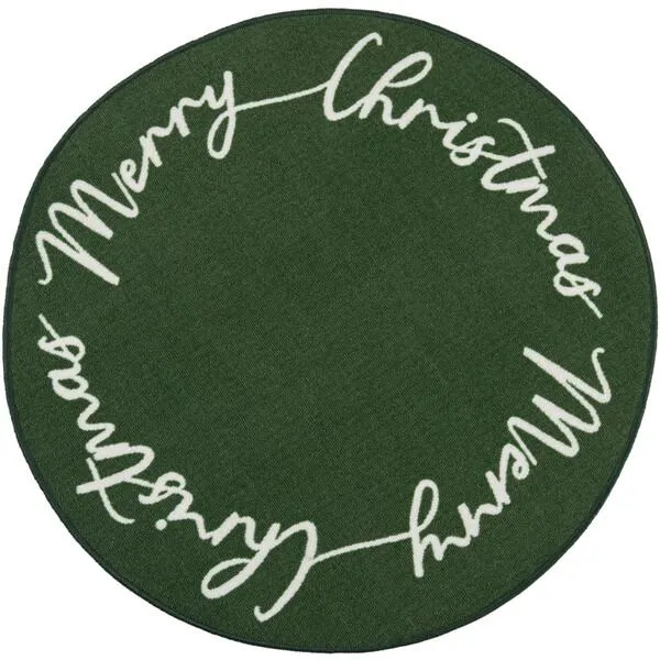 Tapis rond lavable Noël