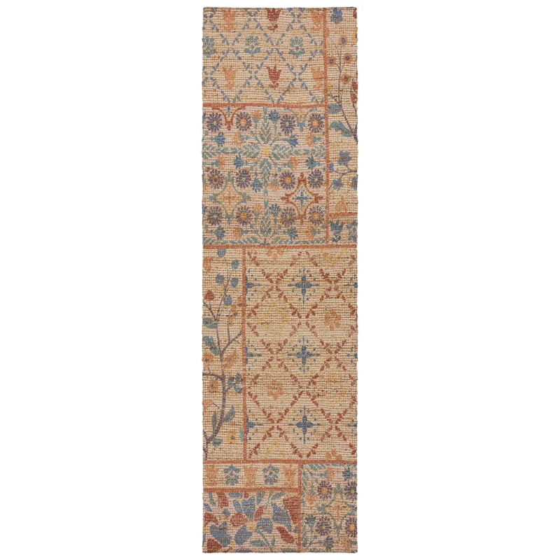 Tapis en jute de couloir TAYLOR PATCHWORK