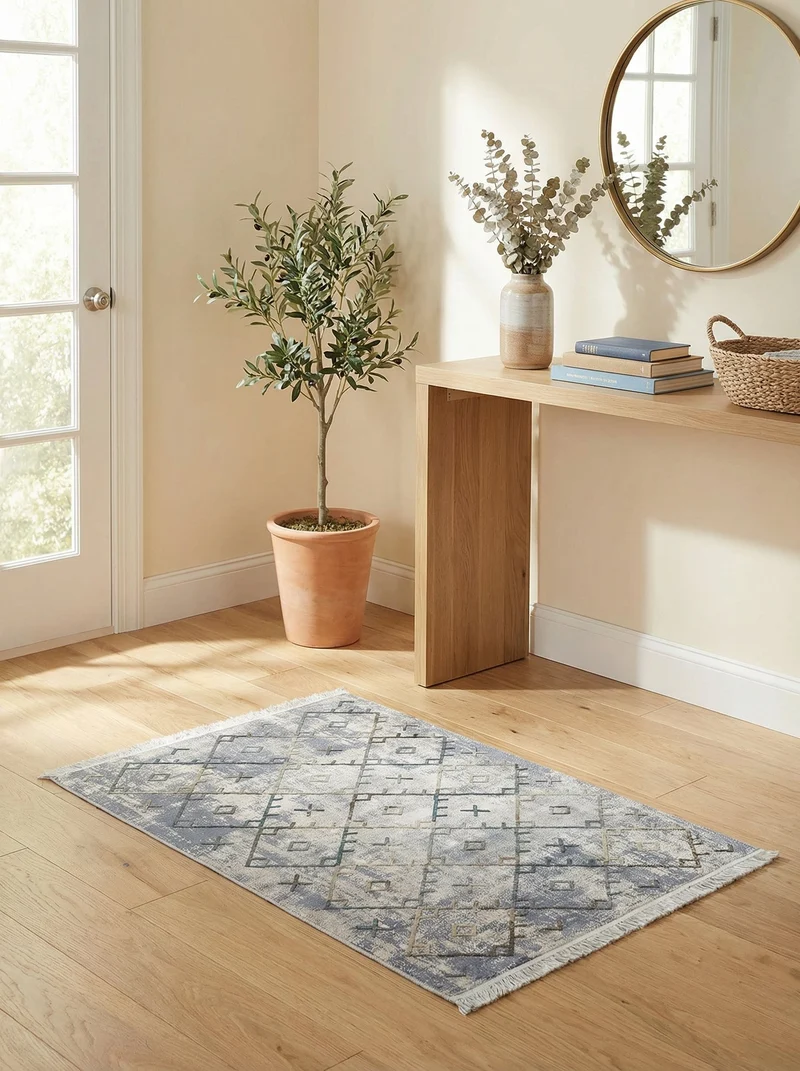 Tapis d'Entrée Vintage Gris et Crème - Vertigo