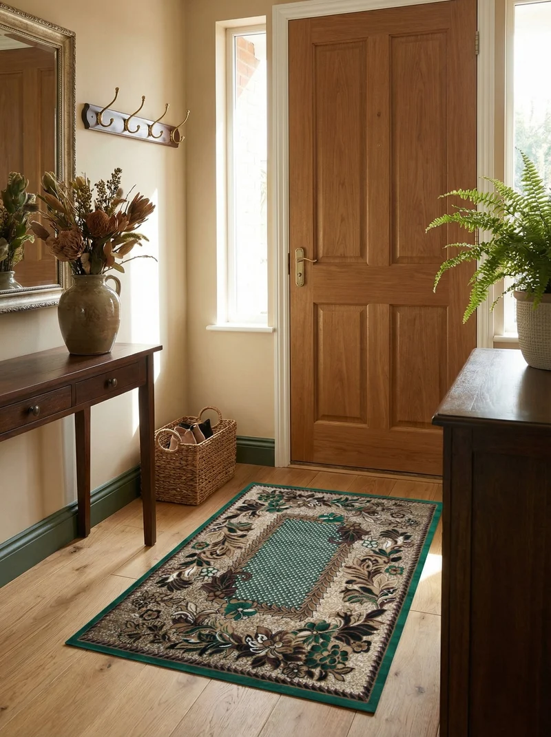 Tapis d'Entrée Oriental Vert & Beige - Valore