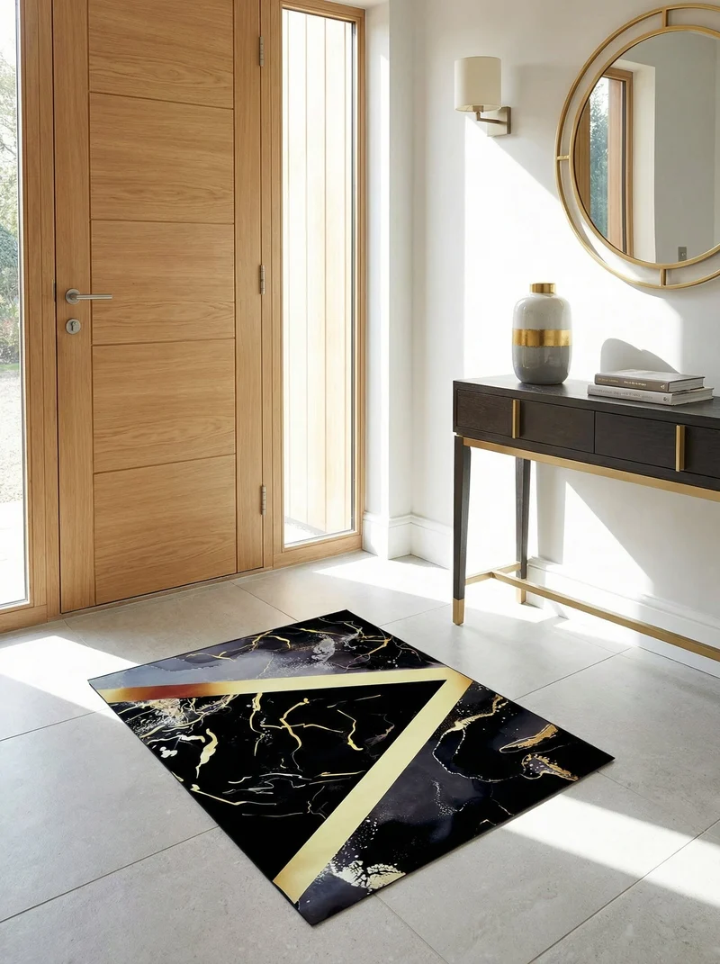 Tapis Entrée Design Noir et Or 12 - Onyx