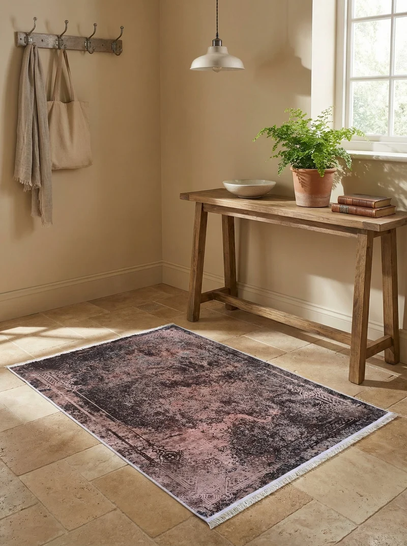 Tapis d'Entrée Vintage Anthracite et Cuivré - Terrazzo
