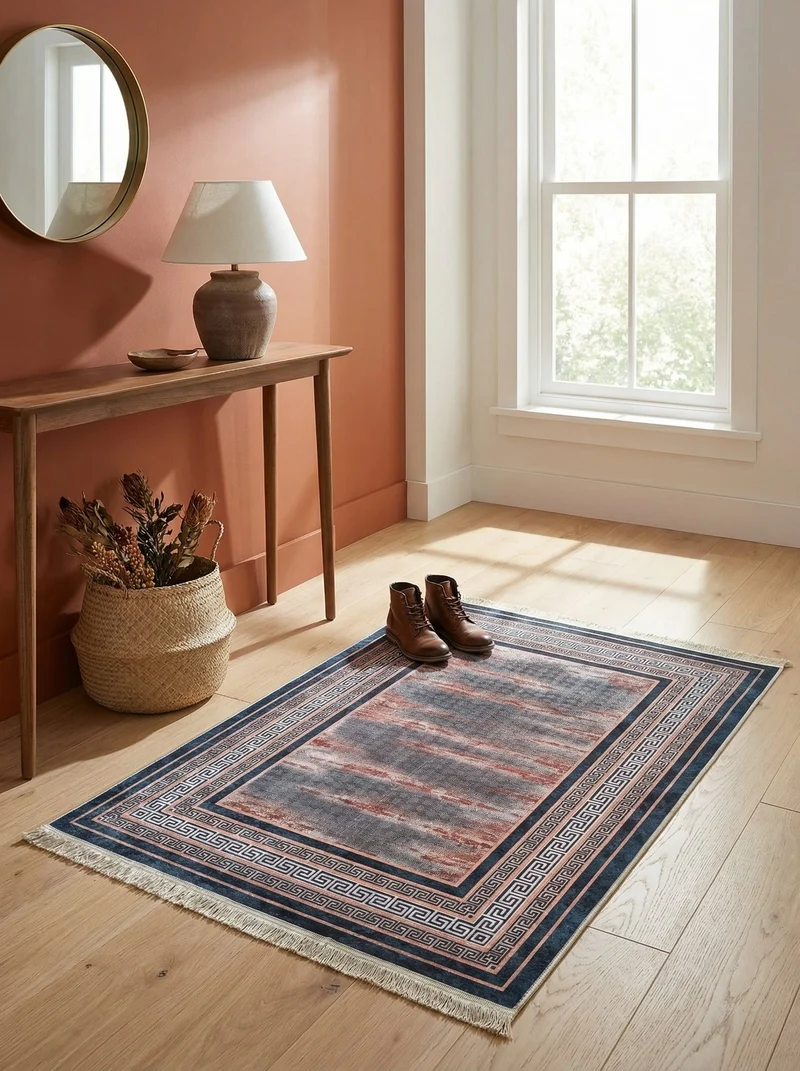 Tapis d'Entrée Vintage Bleu et Rose - Terrazzo