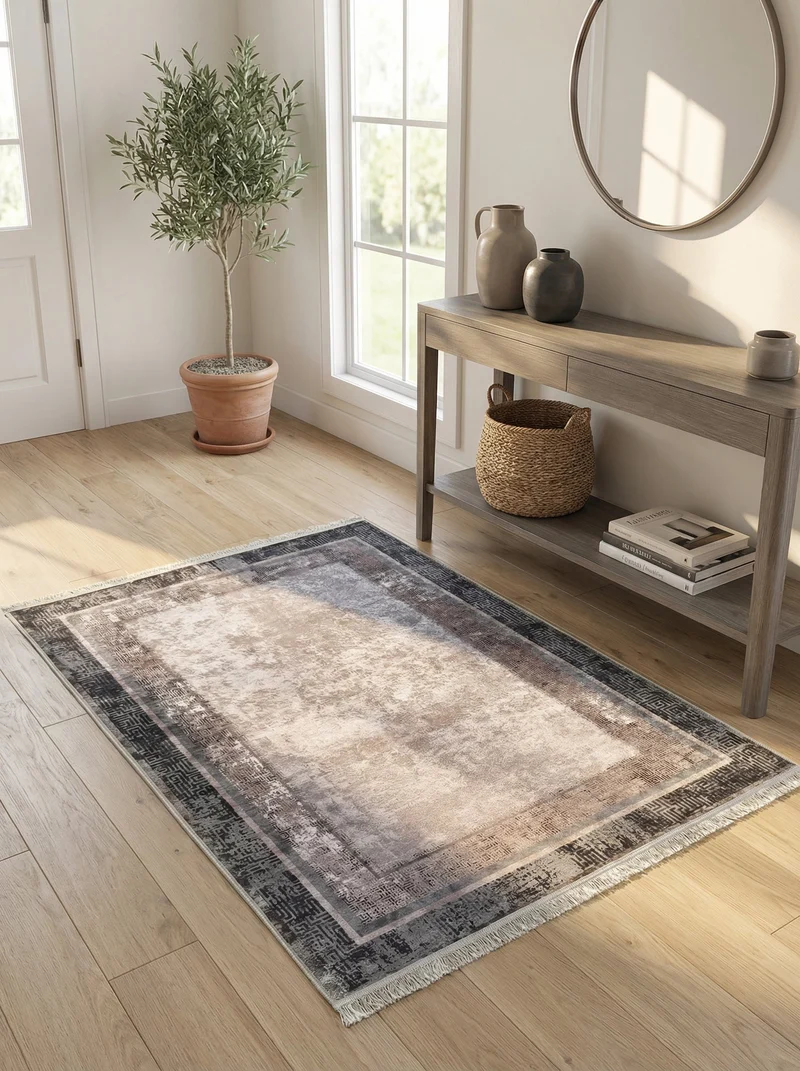 Tapis d'Entrée Vintage Mauve et Anthracite - Terrazzo N°2