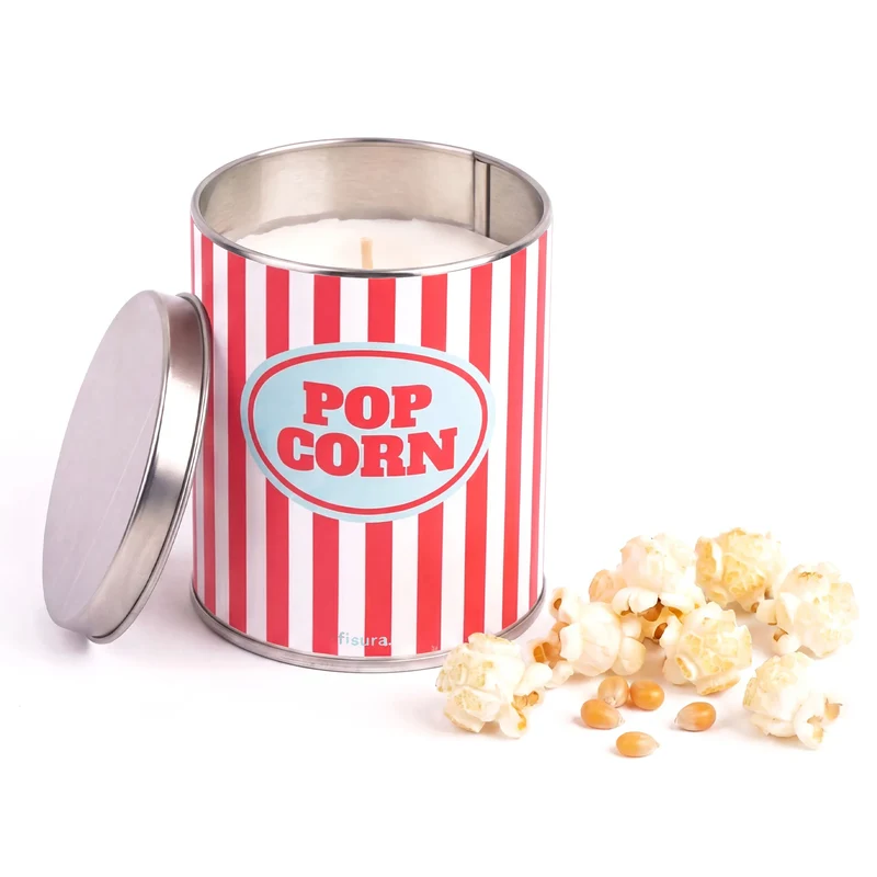 Vela en lata de metal “Pop corn” – palomitas de mantequilla