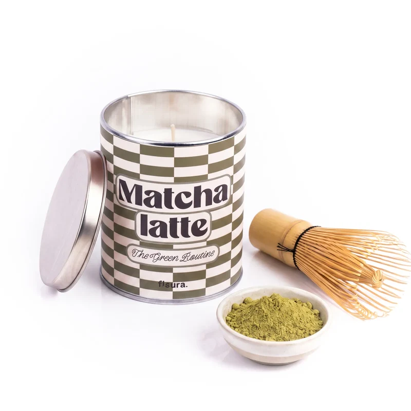 Vela en lata de metal “Matcha latte” – matcha