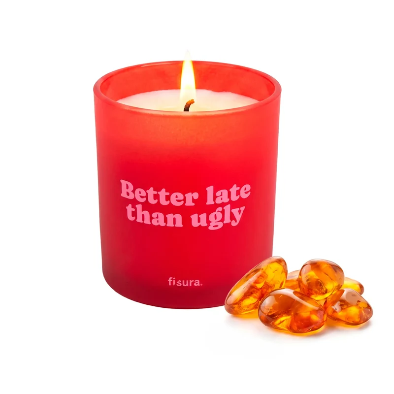 Vela de cristal “Better late than ugly” – mito de ámbar