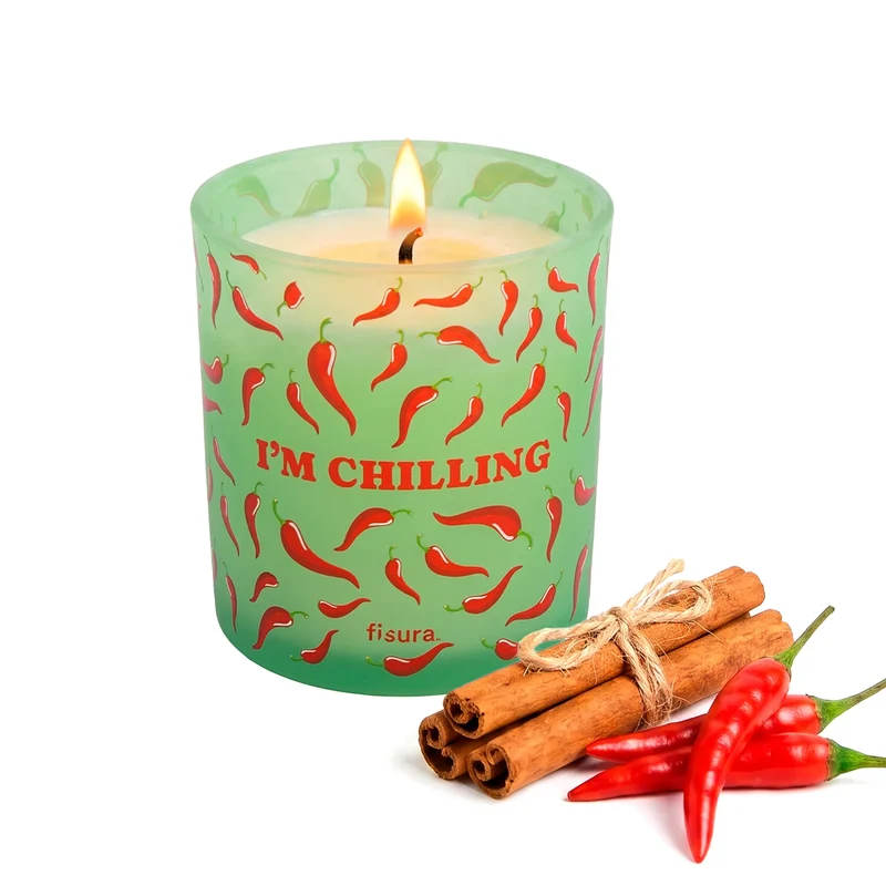 Vela de cristal “I’m chilling” – canela y guindilla