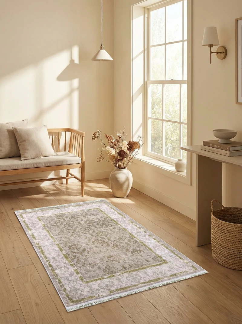 Tapis d'Entrée Vintage Crème et Vert - Terrazzo