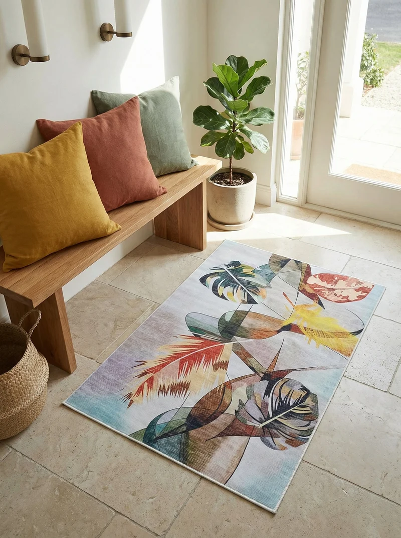 Tapis d'Entrée Design Feuille Multicolore - Terrazzo