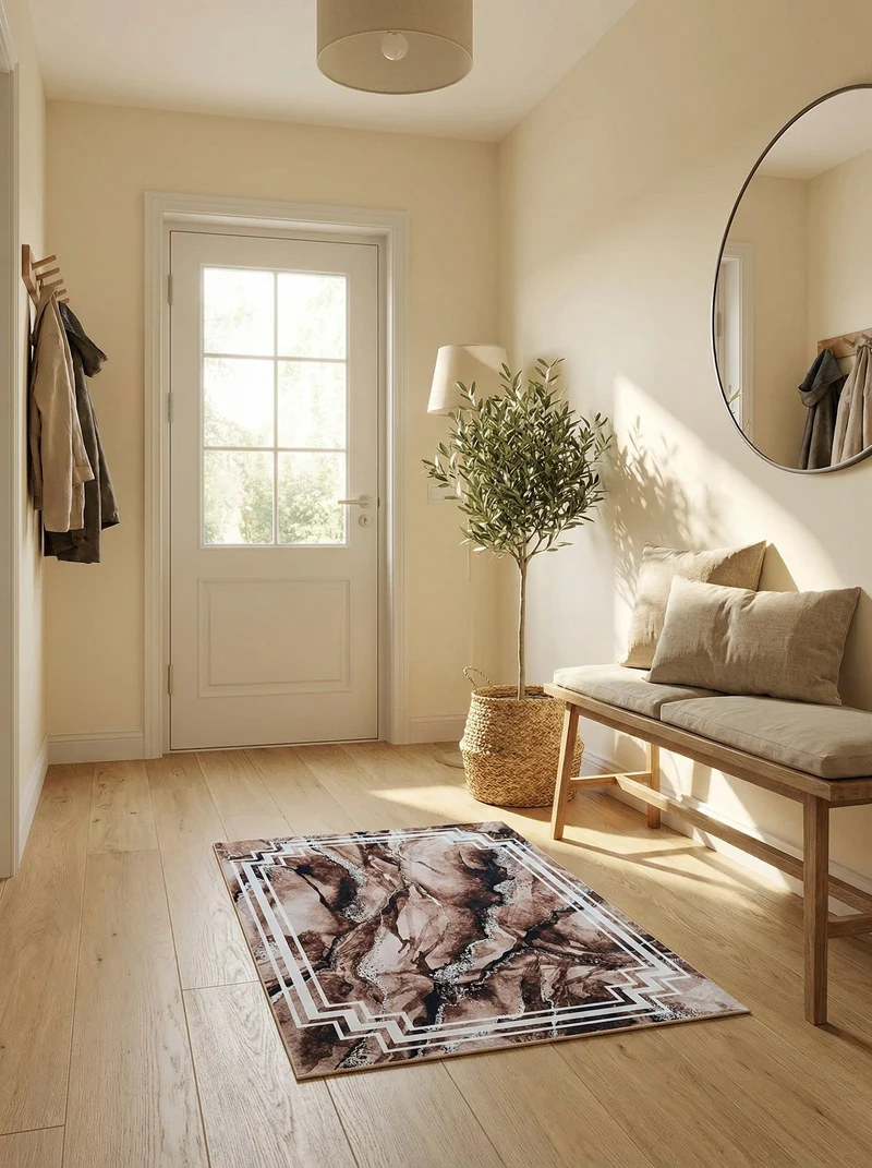 Tapis d'Entrée Moderne Marron - Terrazzo