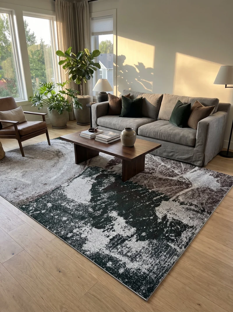 Tapis Design Gris et Vert - Dante