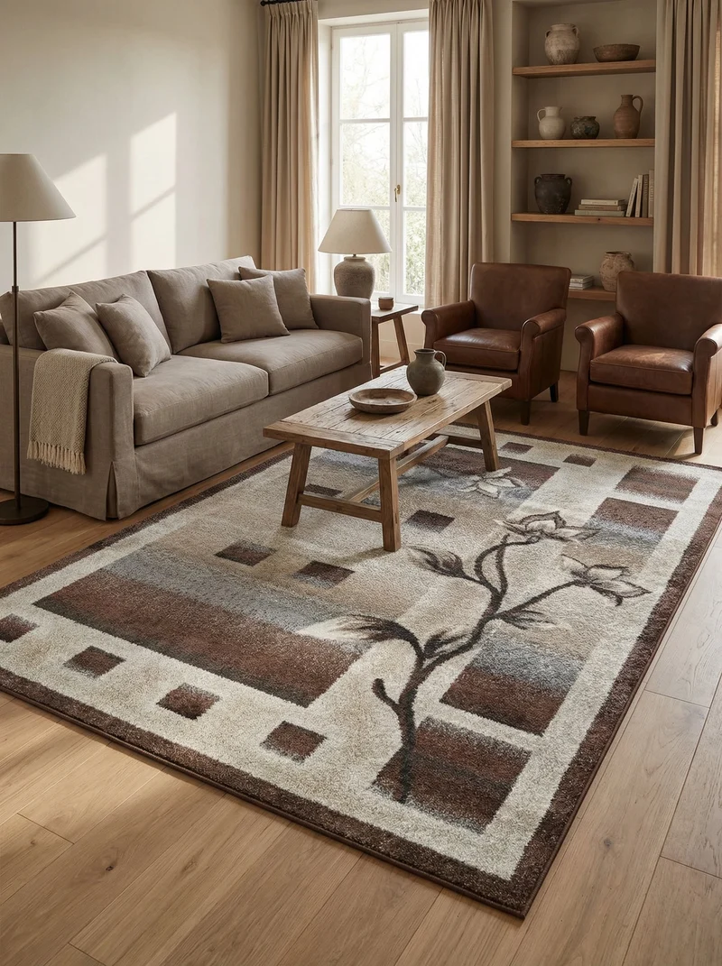 Tapis Moderne Beige et Marron - Dante