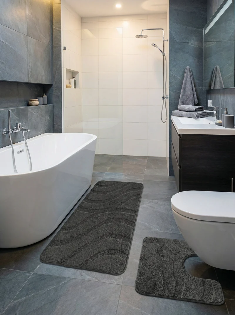 Kit Tapis de Bain Graphite - Cordova
