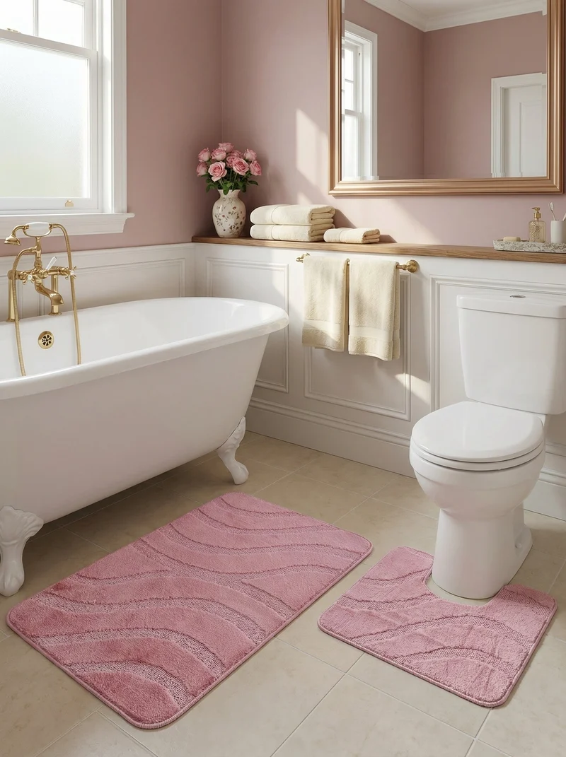 Kit Tapis de Bain Rose Poudré - Cordova