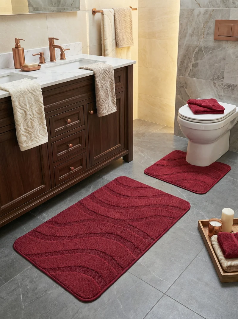Kit Tapis de Bain Bordeaux - Cordova N°3