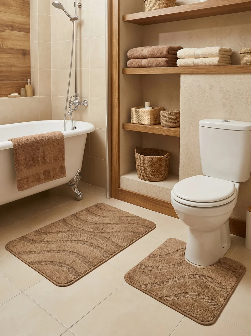 Kit Tapis de Bain Noisette - Cordova