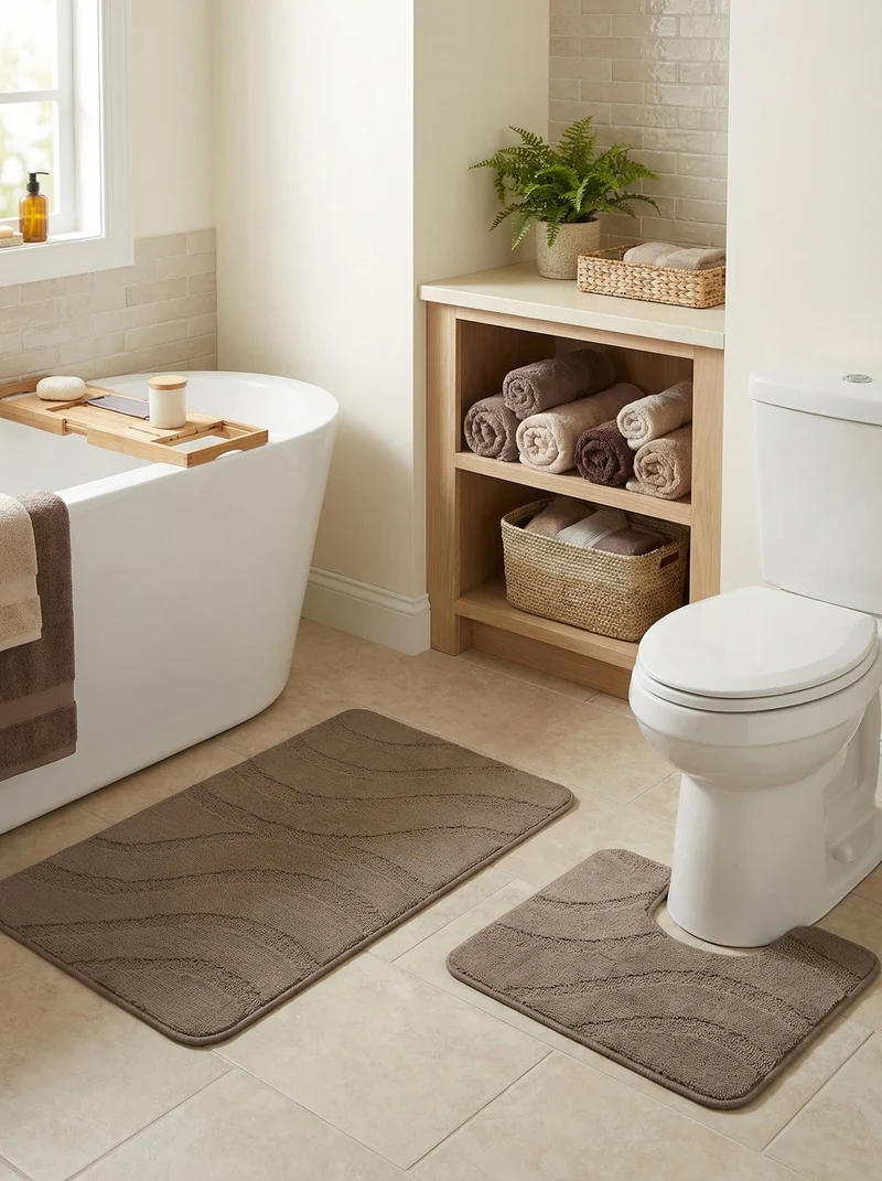 Kit Tapis de Bain Taupe - Cordova
