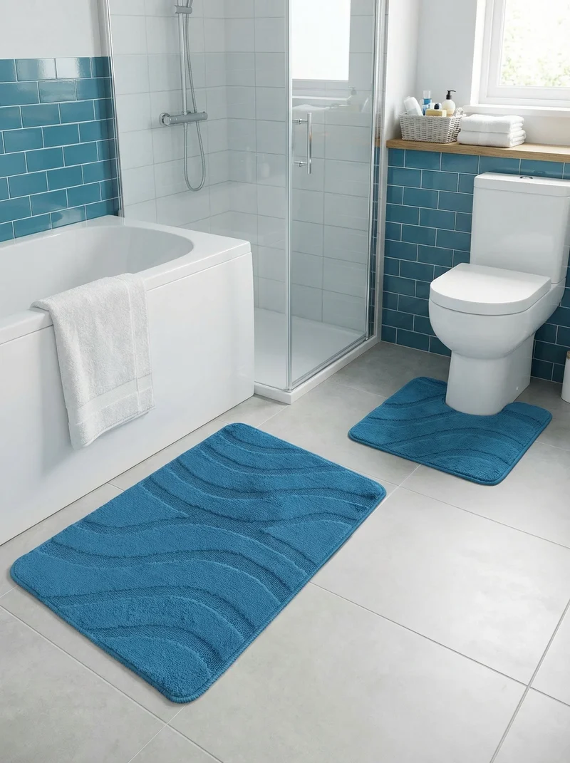 Kit Tapis de Bain Turquoise - Cordova