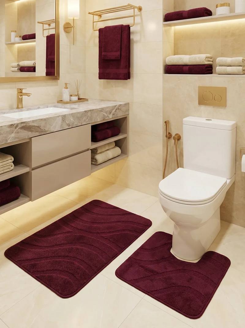 Kit Tapis de Bain Aubergine - Cordova N°3