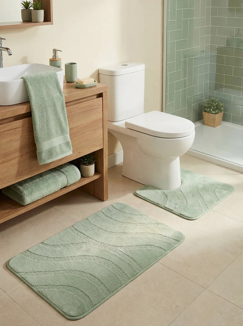 Kit Tapis de Bain Vert Menthe - Cordova