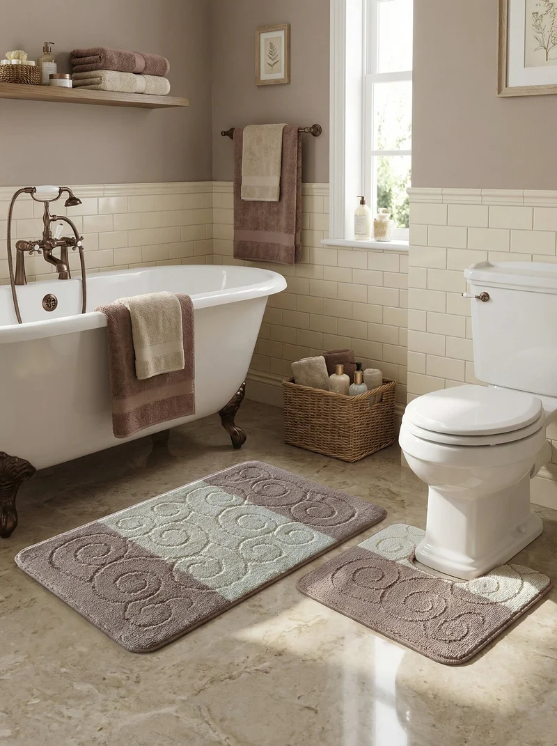 Kit Tapis de Bain Beige - Cordova N°13