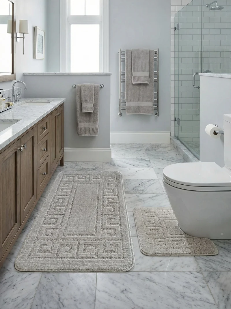 Kit Tapis de Bain Gris Sable - Cordova