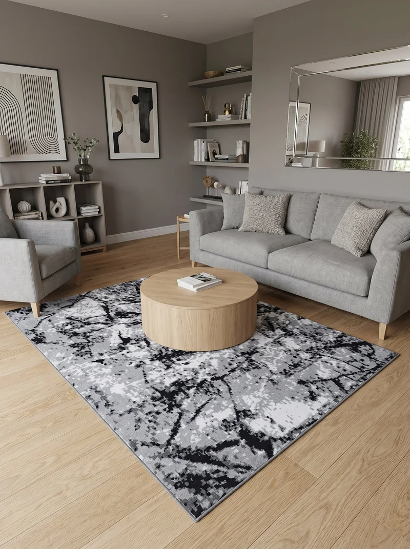 Tapis Moderne Gris & Noir - Camden N°18