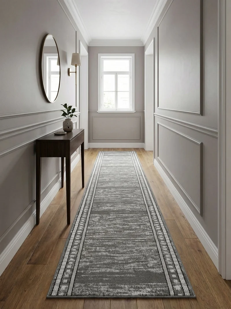 Tapis de Couloir Moderne Gris Foncé - Camden