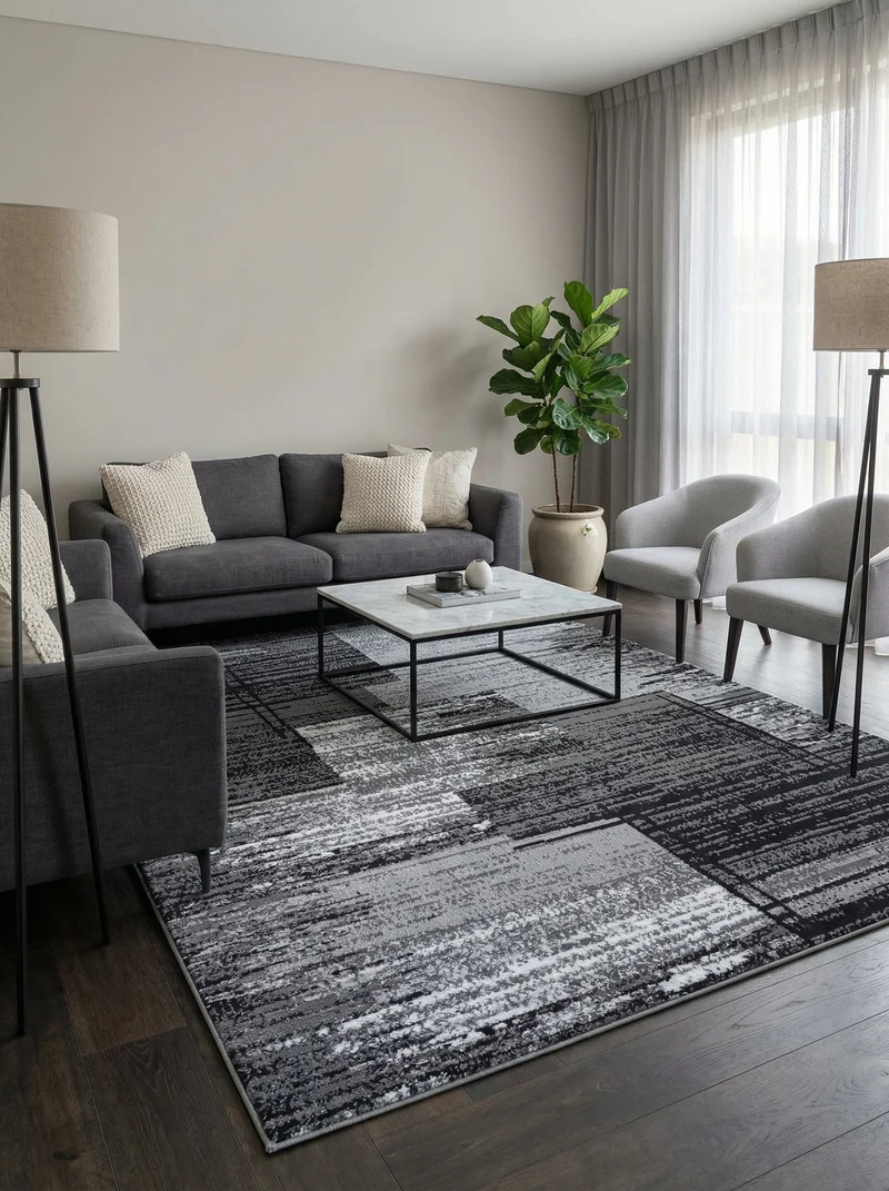 Tapis Moderne Gris & Anthracite - Camden