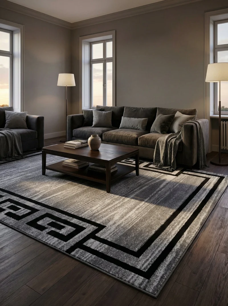 Tapis Moderne Gris & Noir - Camden