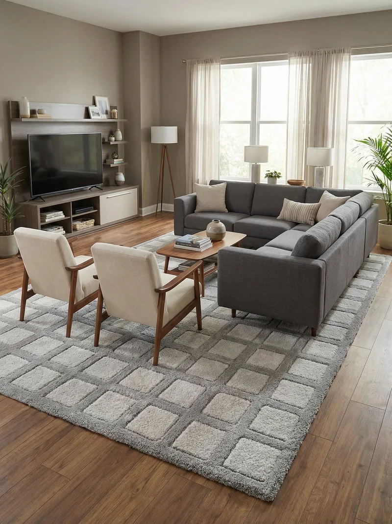 Tapis Géométrique Gris - Quieto N°03