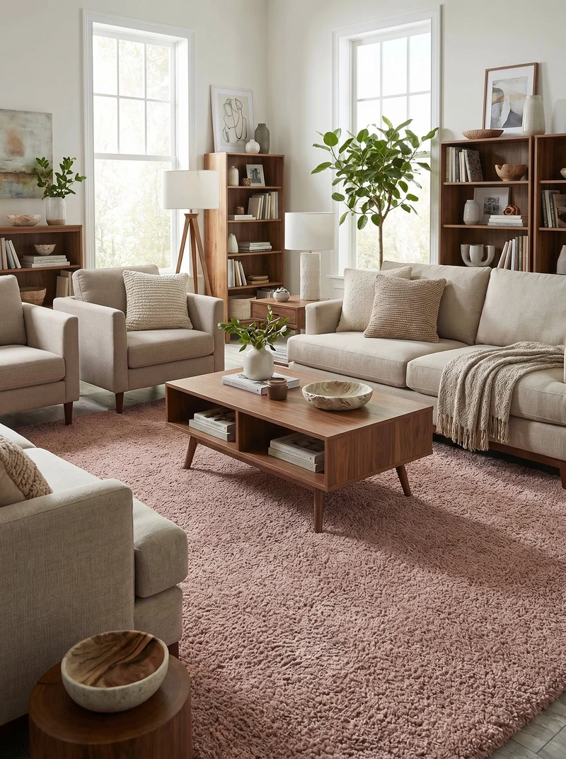 Tapis Shaggy Rose - Calvino