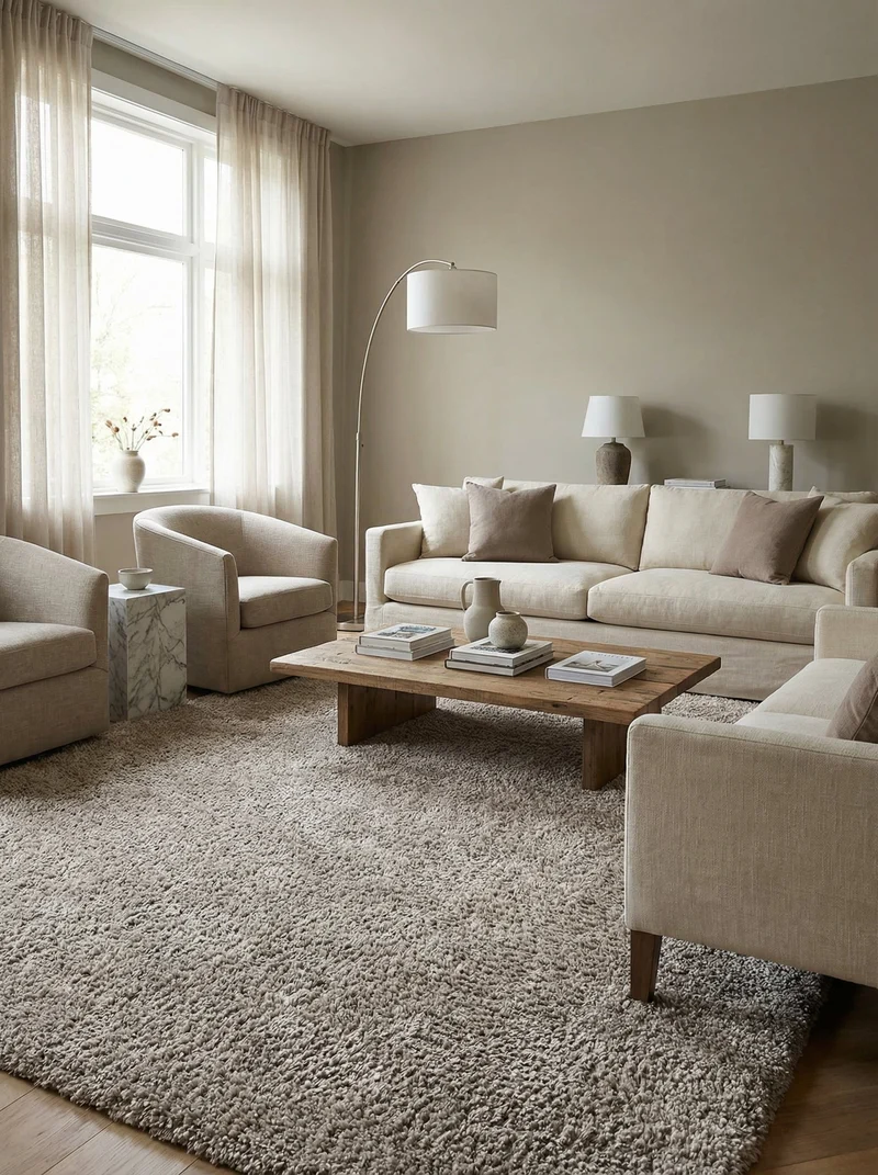 Tapis Shaggy Taupe - Calvino