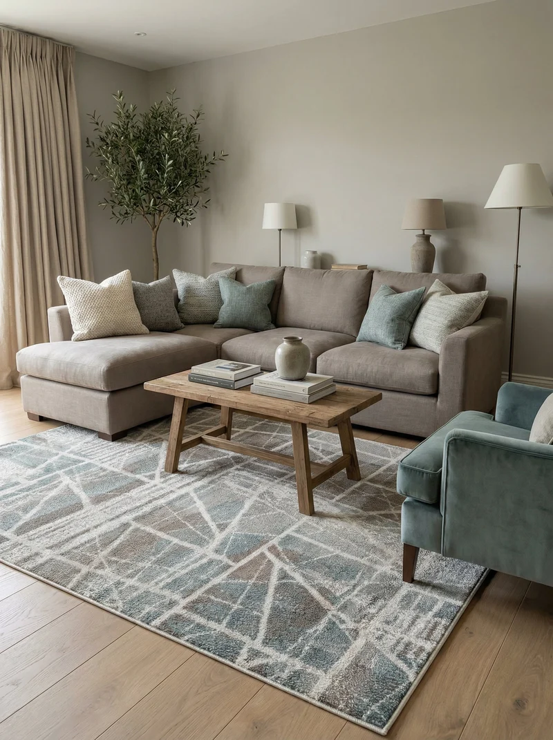 Tapis Moderne Gris et Bleu - Isadora