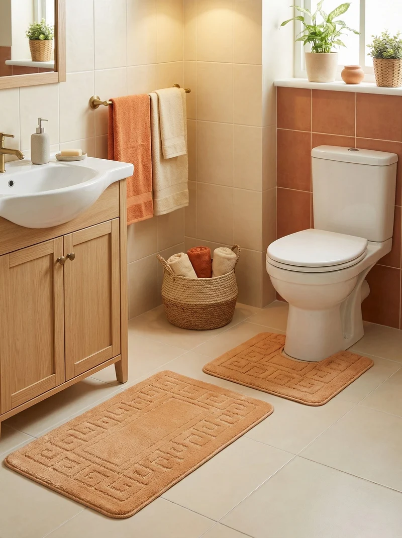 Kit Tapis de Bain Saumon - Cordova