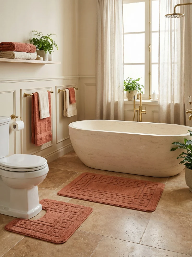 Kit Tapis de Bain Terracotta - Cordova