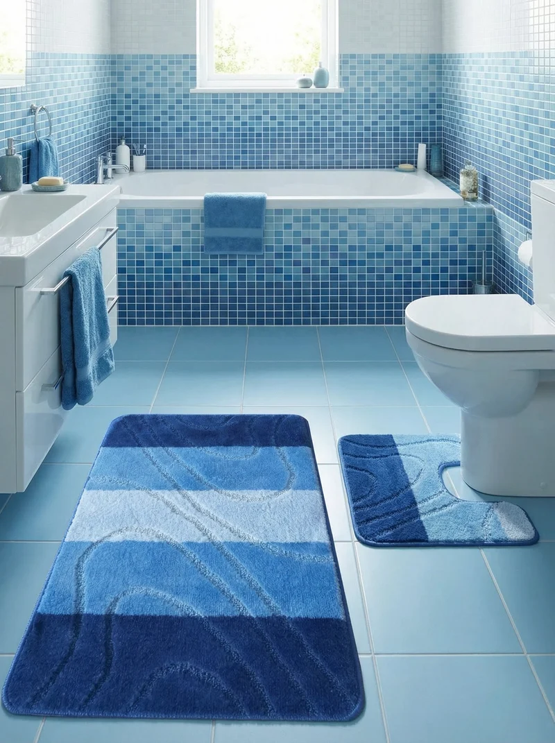 Kit Tapis de Bain Bleu - Cordova N°8