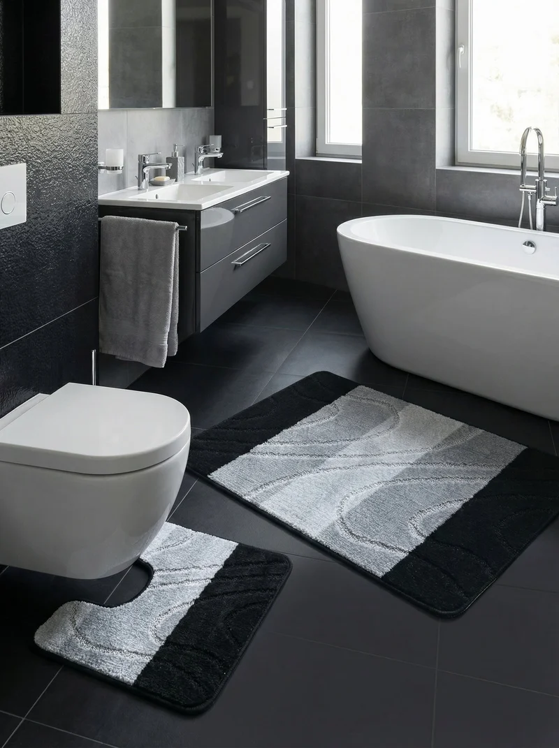 Kit Tapis de Bain Noir - Cordova N°9