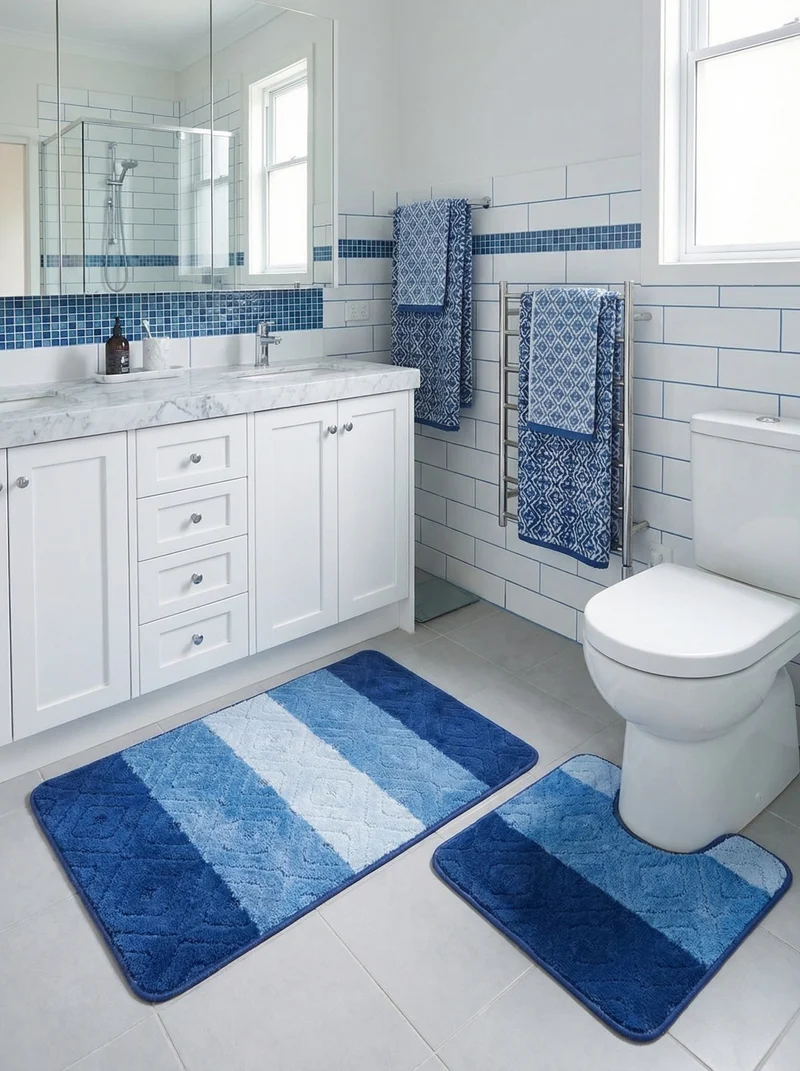 Kit Tapis de Bain Bleu - Cordova N°6